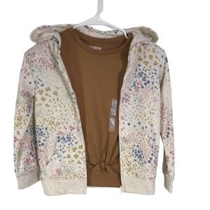 NWT OshKosh B'gosh Hoodie T-Shirt Set Girl's Sz 7 Floral